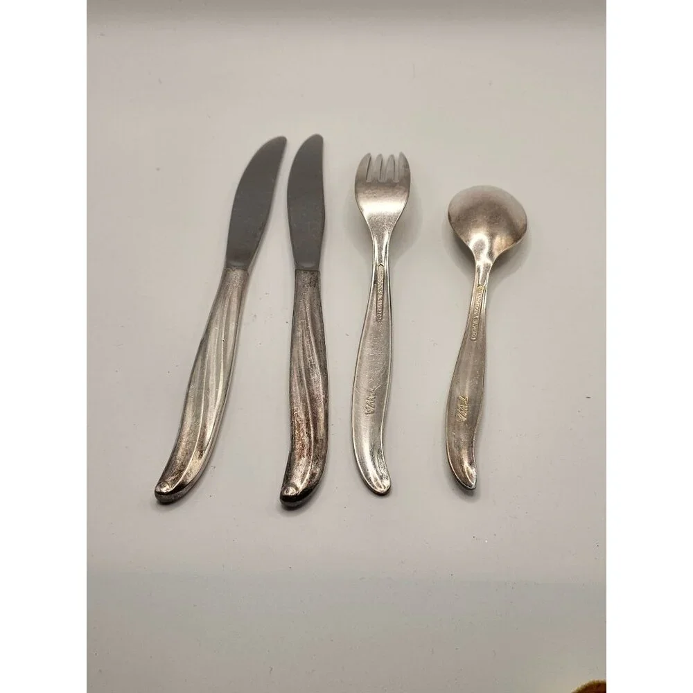 Vintage TWA Trans World Airlines In-Flight Flatware Set Of 4 International Silve